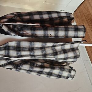 Men's Black and White Plaid Shirt